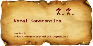 Karai Konstantina névjegykártya